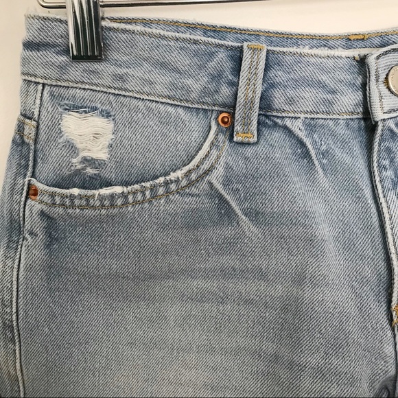 Short Délavé Acide Topshop Taille 6 - Style Moto Denim, Occasion Très Bon état